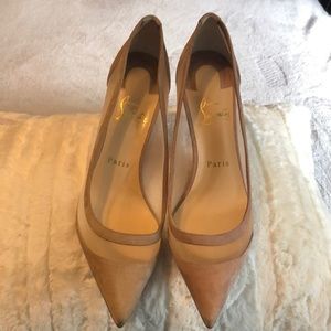 Christian Louboutin 💯 Galativi Suede Cream Color
